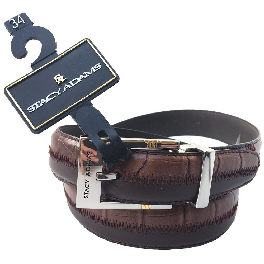 Stacy Adams Croco Embossed / Smooth Leather Belt